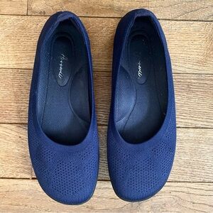 Arromic Navy Knit Ballet Flats Womens Size 8.5 Arch Support Comfort